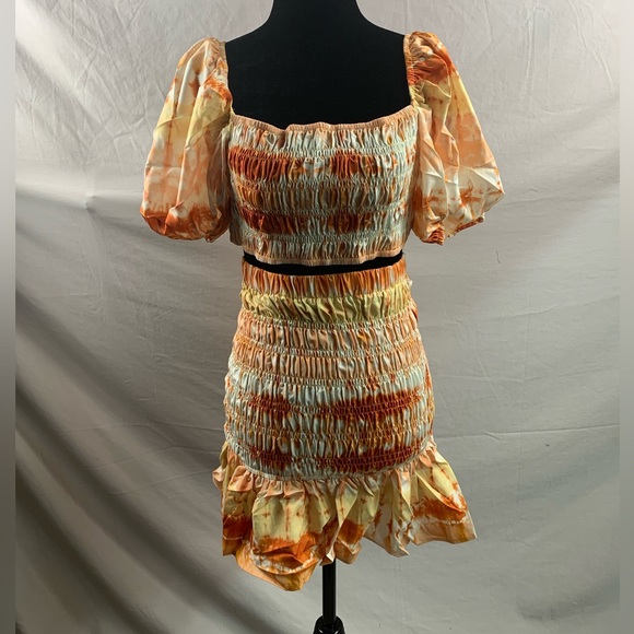 Tie Dye Shirred Crop Top & Ruffle Hem Mermaid Skirt 50% OFF - Picture 7 of 9